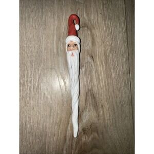 Vintage Santa Ornament Icicle Pencil Long Porcelain Old World Folk Style‎ 8"
